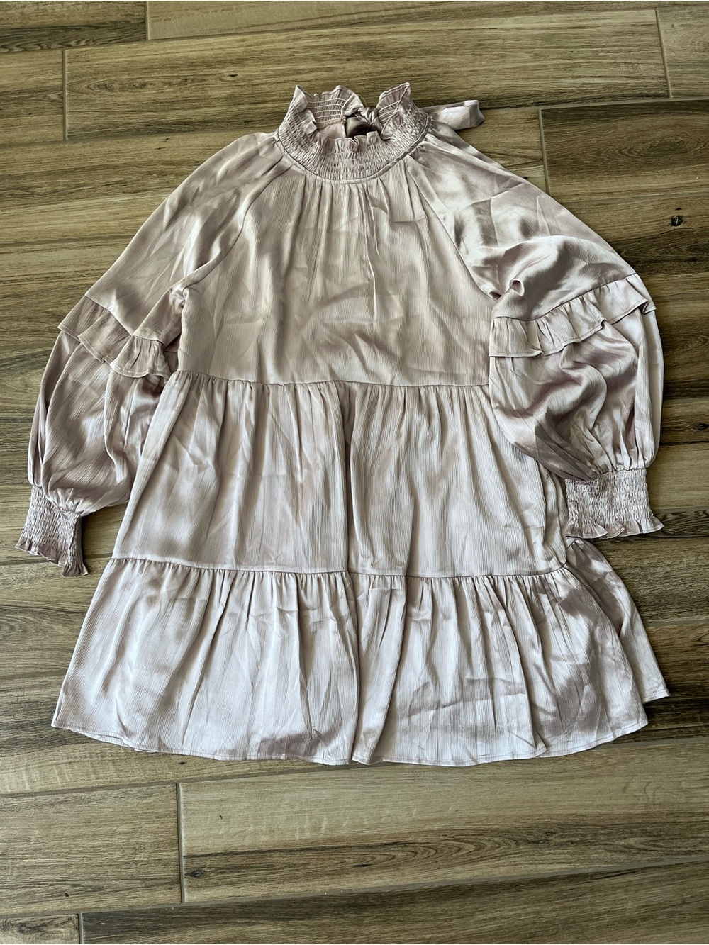 &merci Blush Pink Ruffled Tiered Dress EUC